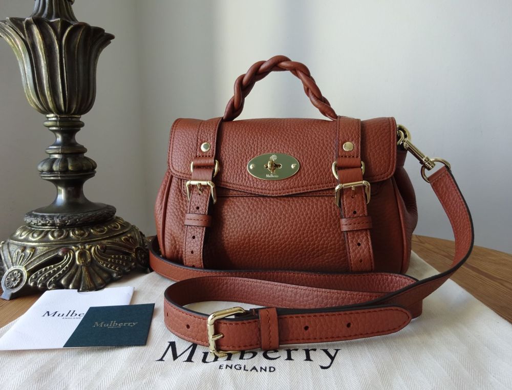 Opaque justering Tidlig Mulberry Sustainable Icon Mini Alexa in Chestnut Heavy Grain Leather - SOLD