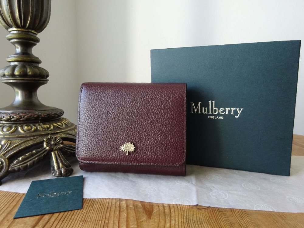 Mulberry Tree French Purse Wallet in Oxblood Small Classic Grain - New