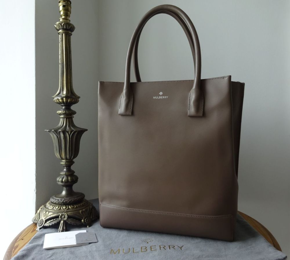 Mulberry Arundel Tote in Taupe Calf Nappa with Silver Hardware - SOLD