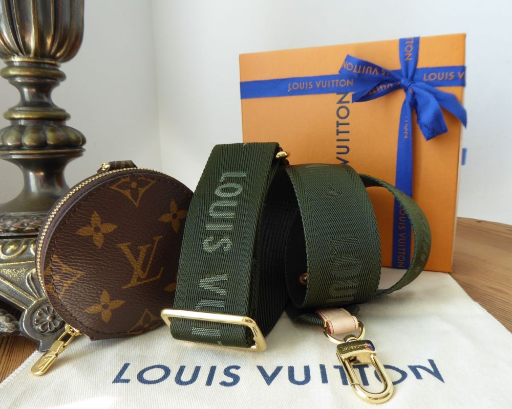 Louis Vuitton Khaki Bandoulière Shoulder Strap and Round Zipped Coin Pouch  in Monogram Canvas - SOLD