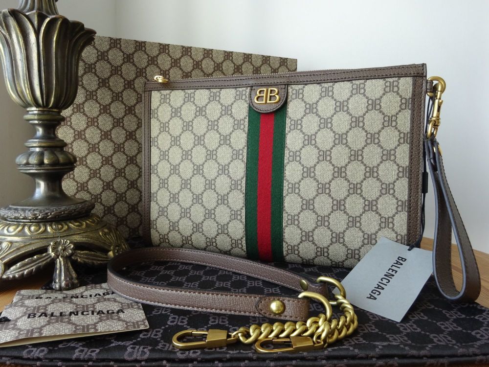 Gucci x Balenciaga Hacker Project BB Supreme Ophidia Zipped Pouch Shoulder Clutch - SOLD