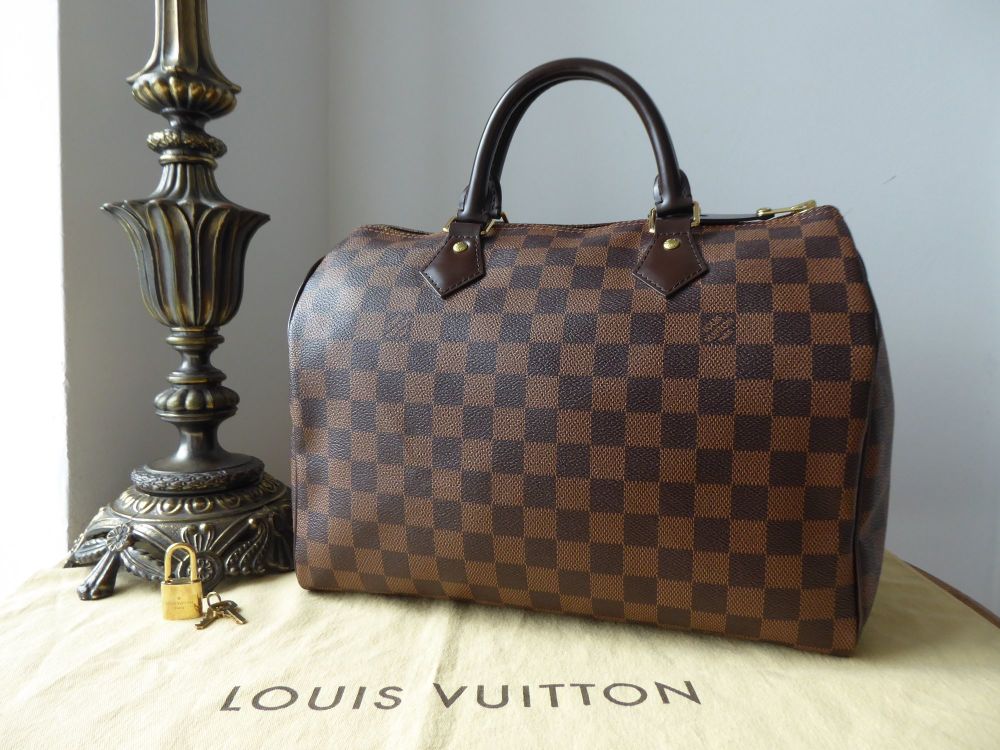 Louis Vuitton Speedy 30 Damier Ebene Satchel Bag Brown