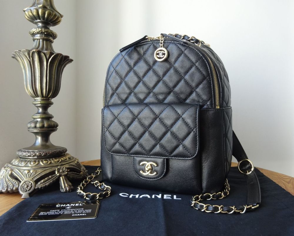 Chanel 19C CC Day Backpack in Black Quilted Caviar - SOLD