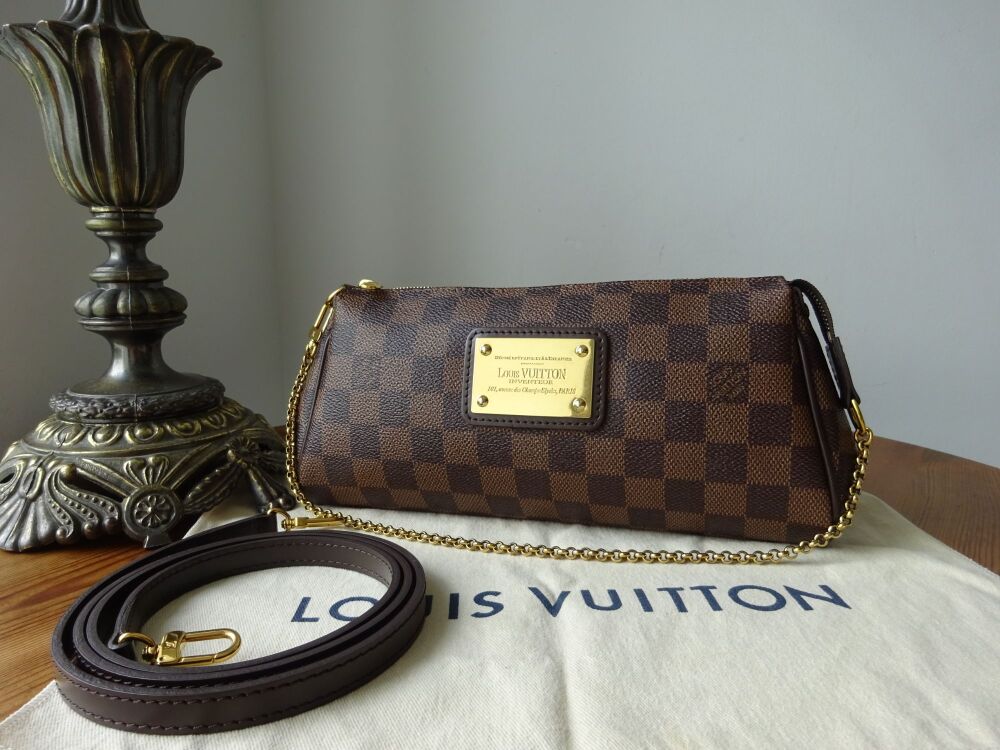 Louis Vuitton - LV Damier Ebene Eva Chain Strap w/ Leather Crossbody Strap