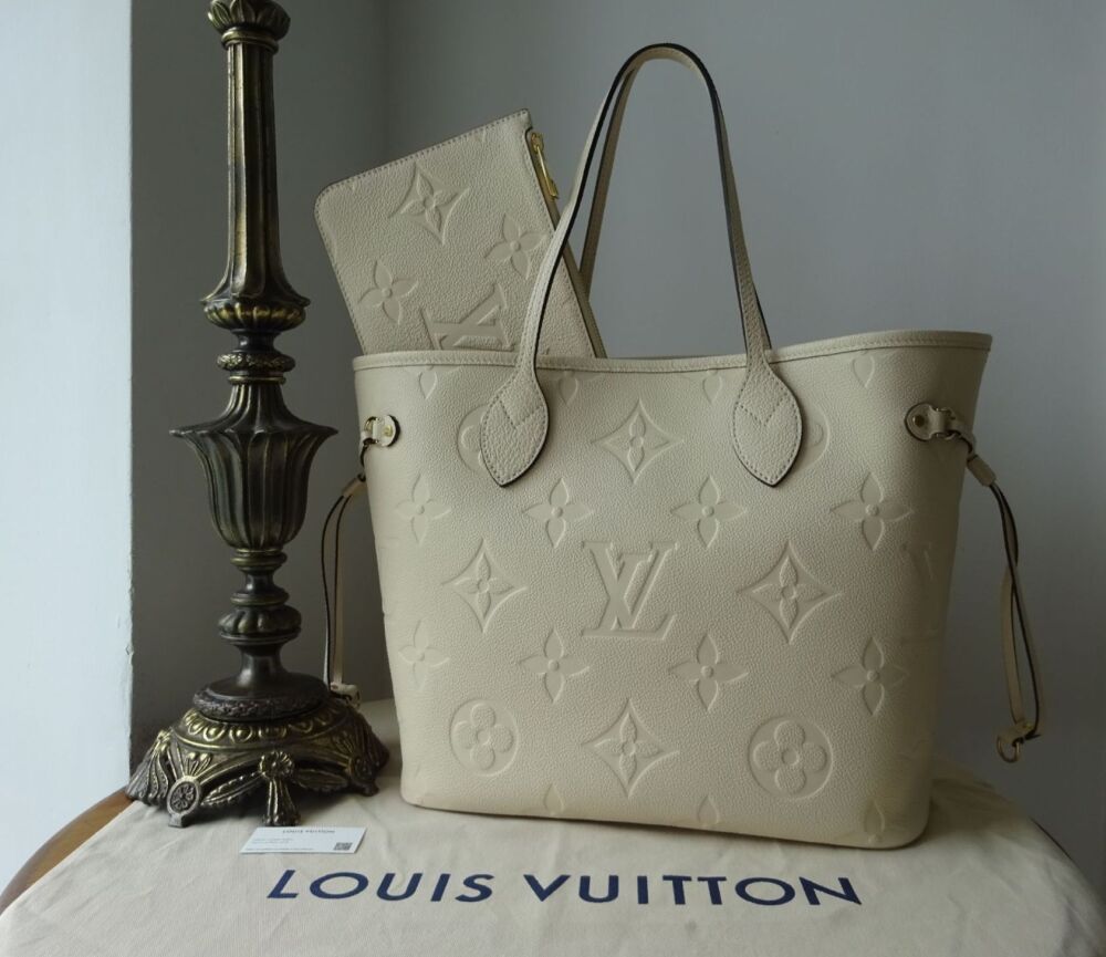 Louis Vuitton Neverfull MM in Cream Monogram Empreinte