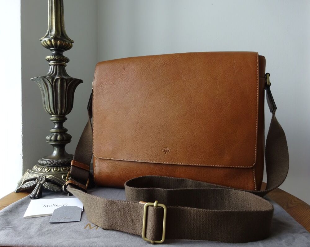 Mulberry Maxwell Large Messenger Laptop Bag in Oak Natural Vegetable Tanned