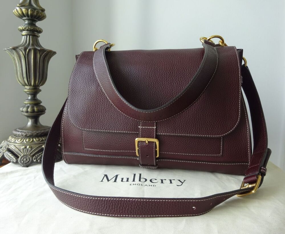 Mulberry Chiltern Buckle Satchel in Oxblood Coloured Grain Vegetable Tanned Leather - SOLD