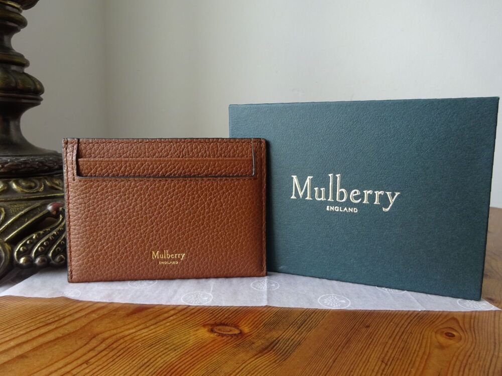 Mulberry Credit Card Slip Holder in Oak Small Classic Grain - New