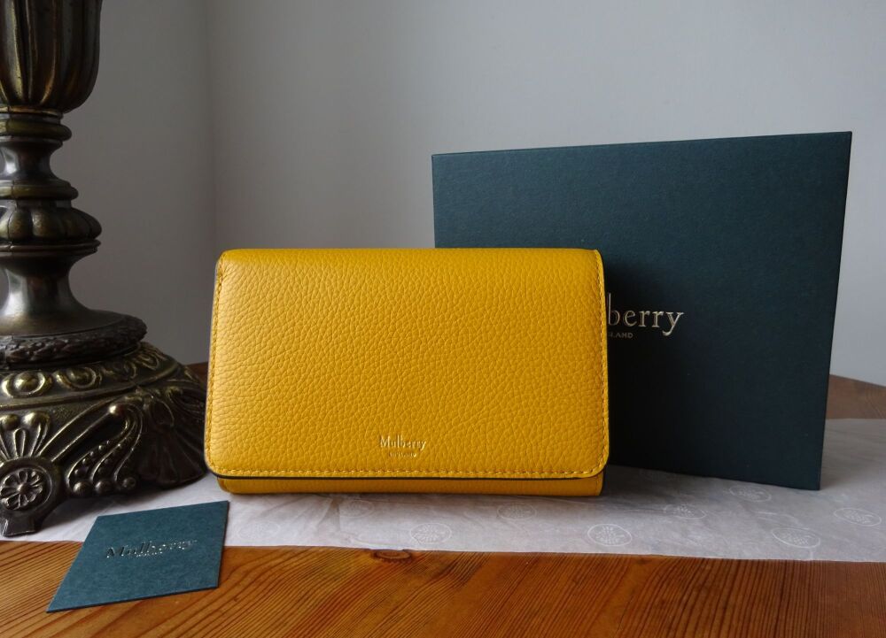 Mulberry Medium Continental French Purse Wallet in Deep Amber Small Classic Grain - SOLD