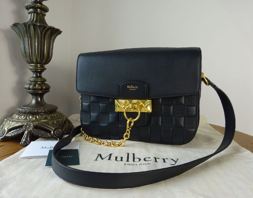 Mulberry Quilted Keeley Satchel in Black Silky Calf Leather - SOLD