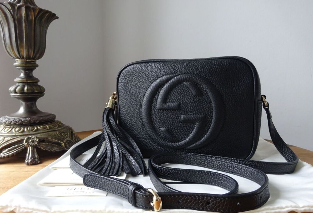 Gucci Soho Disco Crossbody Shoulder Bag in Black Pebbled Calfskin - SOLD