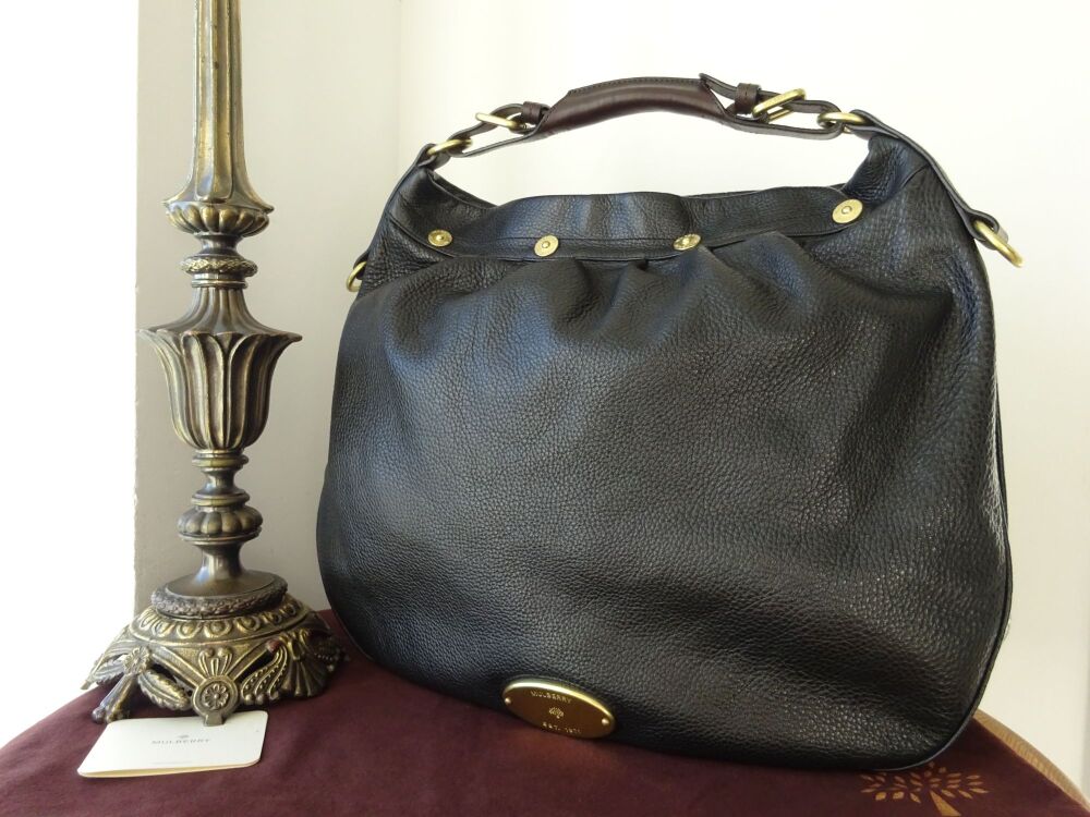 Mulberry Large Mitzy Hobo in Black Pebbled Leather