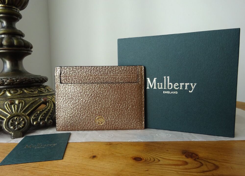 Mulberry Credit Card Slip Case Holder in Metallic Mushroom Goat Leather - SOLD
