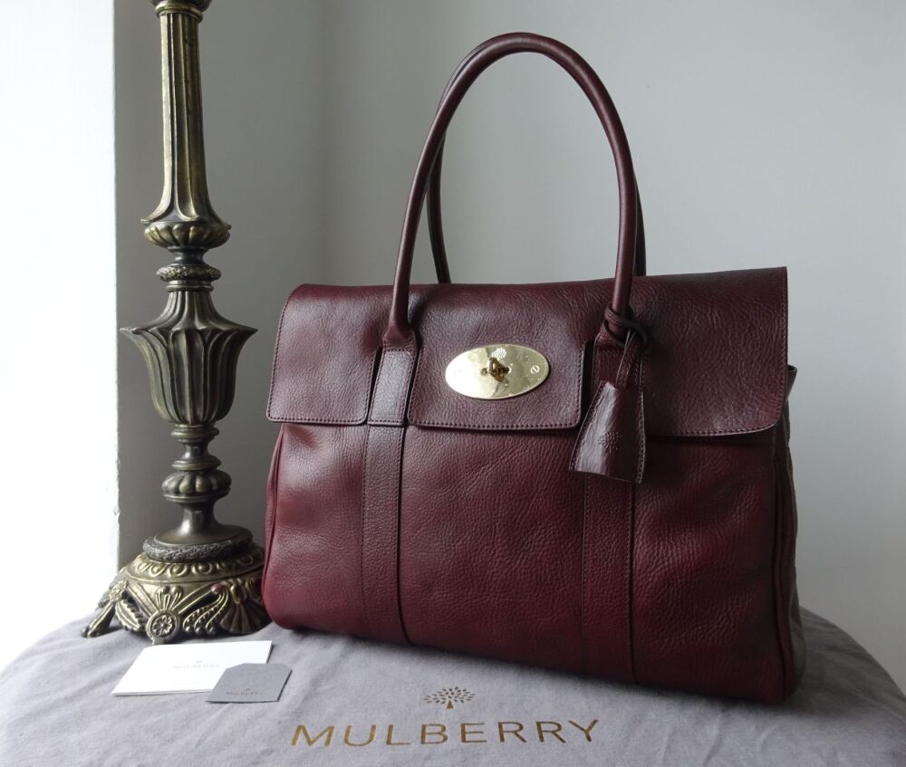 Mulberry Classic Heritage Bayswater in Oxblood Natural Coloured Vegetable T