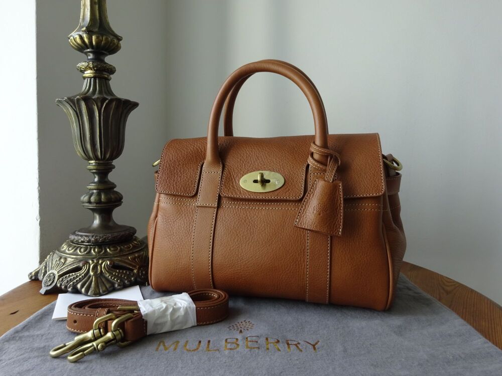 Mulberry Classic Small Bayswater Satchel in Oak Natural Vegetable Tanned Le