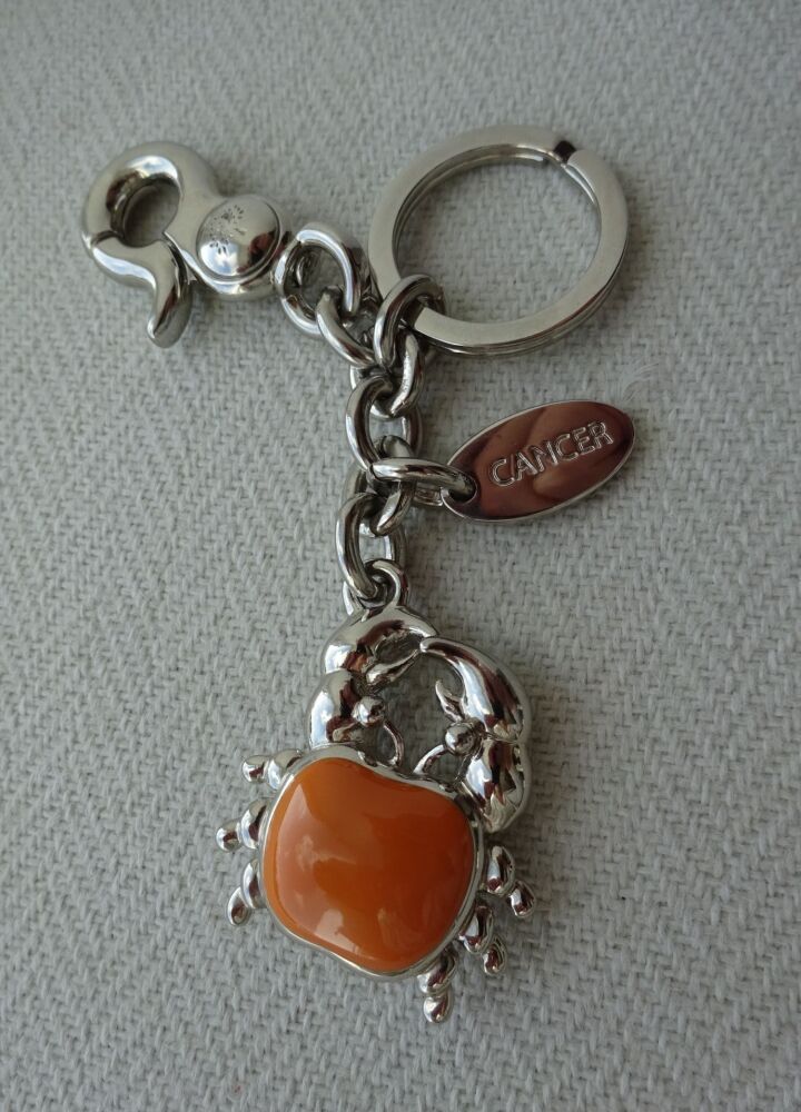 Mulberry Zodiac Astrology Cancer the Crab Keyring Bag Charm - SOLD