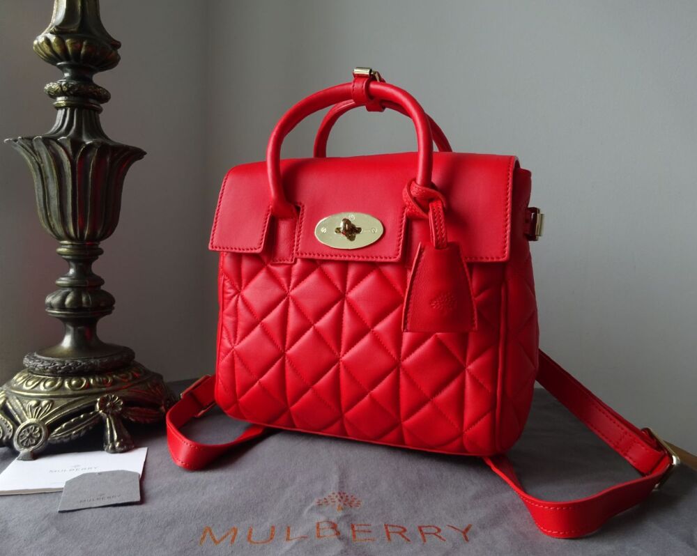 Mulberry Cara Delevingne Mini Backpack in Fiery Spritz Quilted Lamb Nappa L