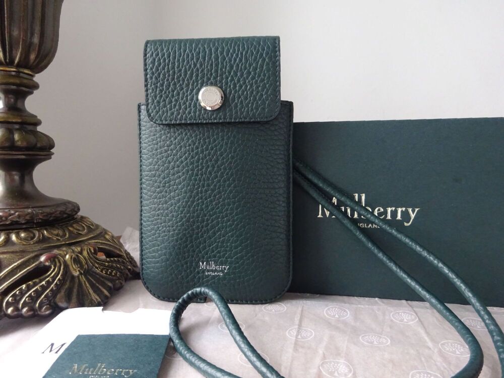 Mulberry City Phone Pouch in Mulberry Green Heavy Grain - New
