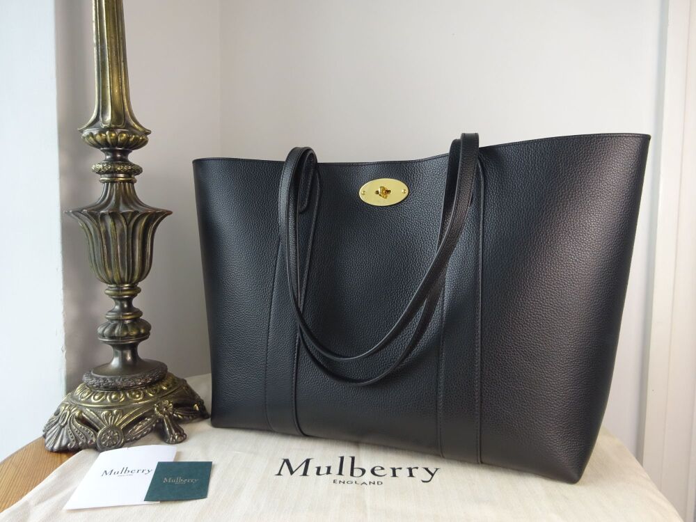 Mulberry Bayswater Tote in Black and Oak Small Classic Grain - SOLD