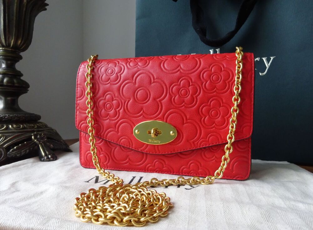 Mulberry Small Darley Shoulder Clutch in Hibiscus High Frequency Flower Embossed Calfskin - SOLD