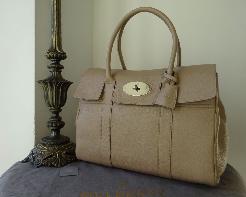 Mulberry Classic Heritage Bayswater in Putty Pebbled Leather with Shiny Silver Hardware - SOLD