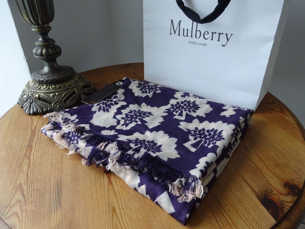 Mulberry Floral Tree Scarf Wrap in Grape Soda Bamboo and Soya Mix - New*