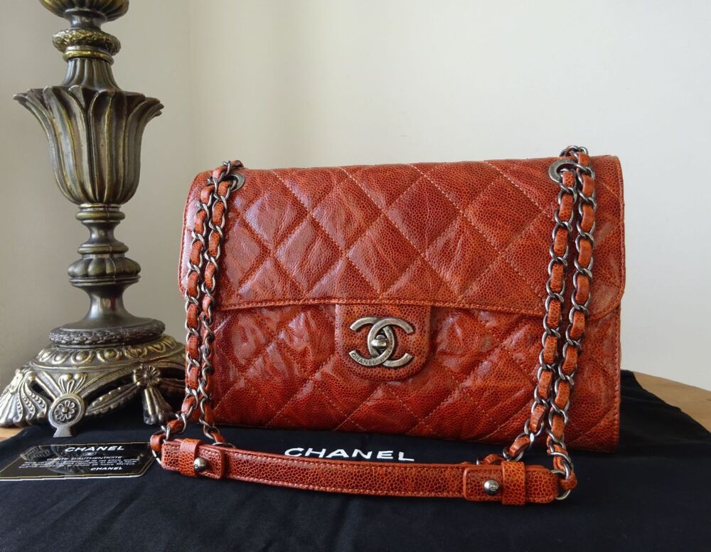 Chanel CC Crave Medium Flap Bag in Camel Crumpled Vernice Calfskin - SOLD