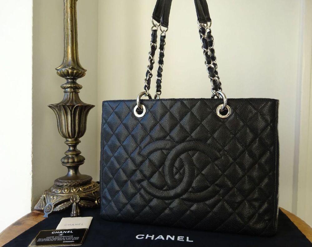 Chanel Classic Grand Shopping Tote GST in Black Caviar with Silver Hardware - SOLD