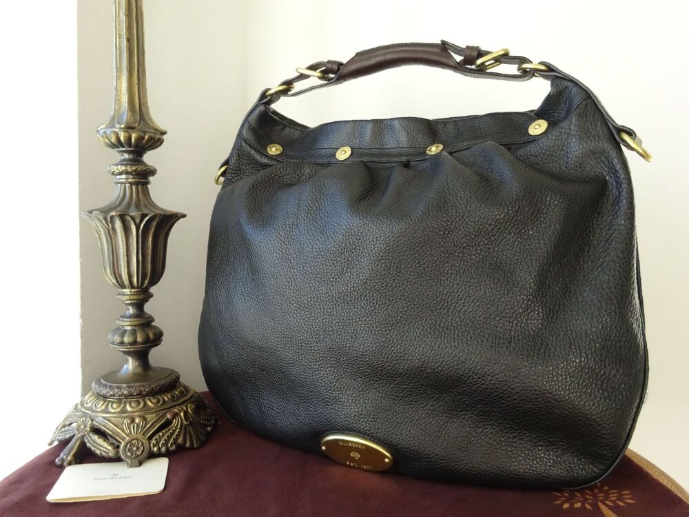 Mulberry Large Mitzy Hobo in Black Pebbled Leather