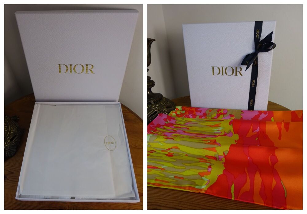 Dior Art D-Wood Silk Twill Square Scarf - New*