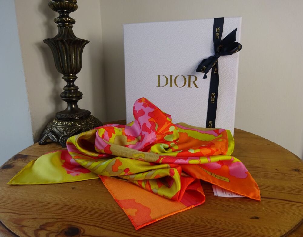 Dior D-Wood Silk Twill Square Scarf