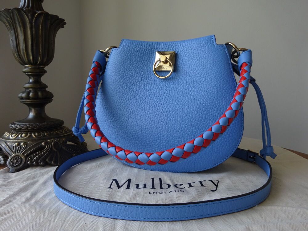 Mulberry Mini Iris Hobo in Cornflower Blue Heavy Grain Leather