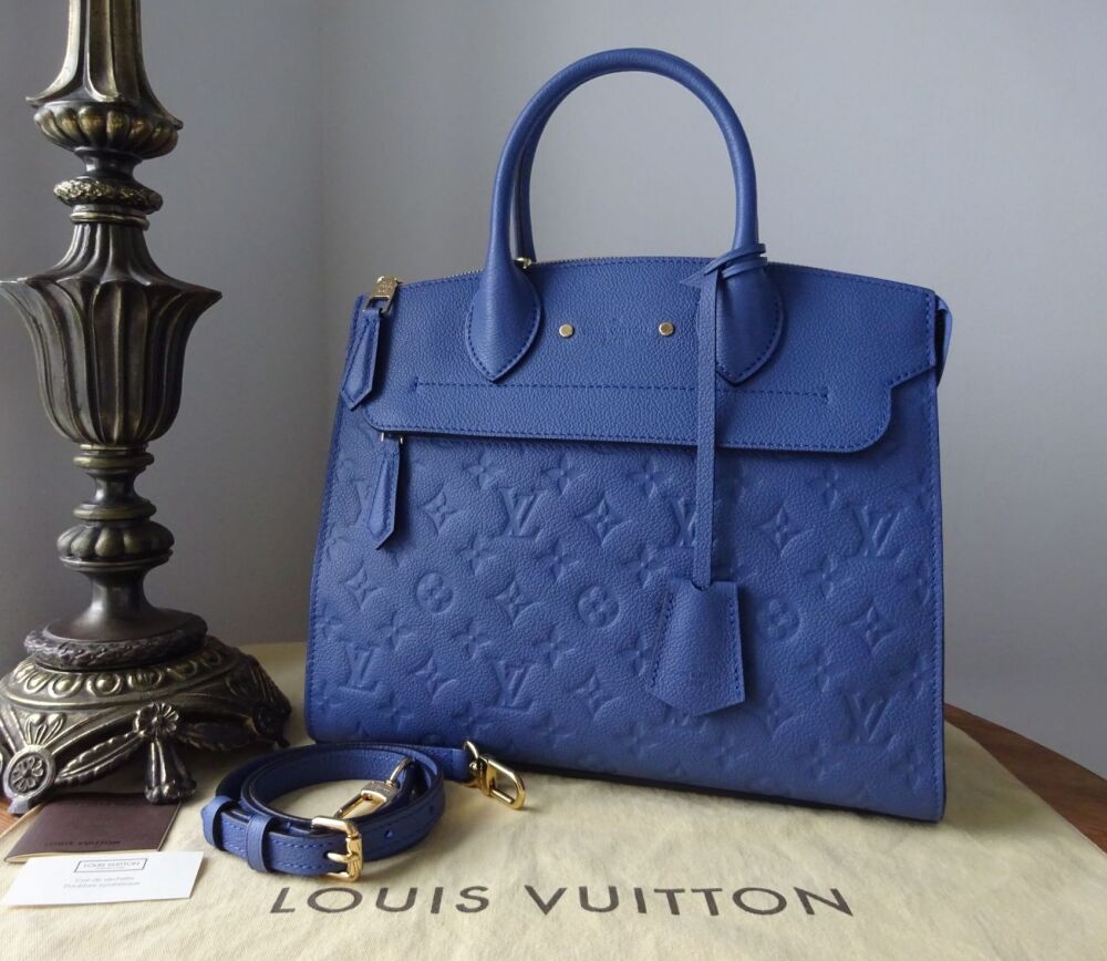 Louis Vuitton Tote Pont Neuf MM Tote in Denim Encre Monogram Empreinte