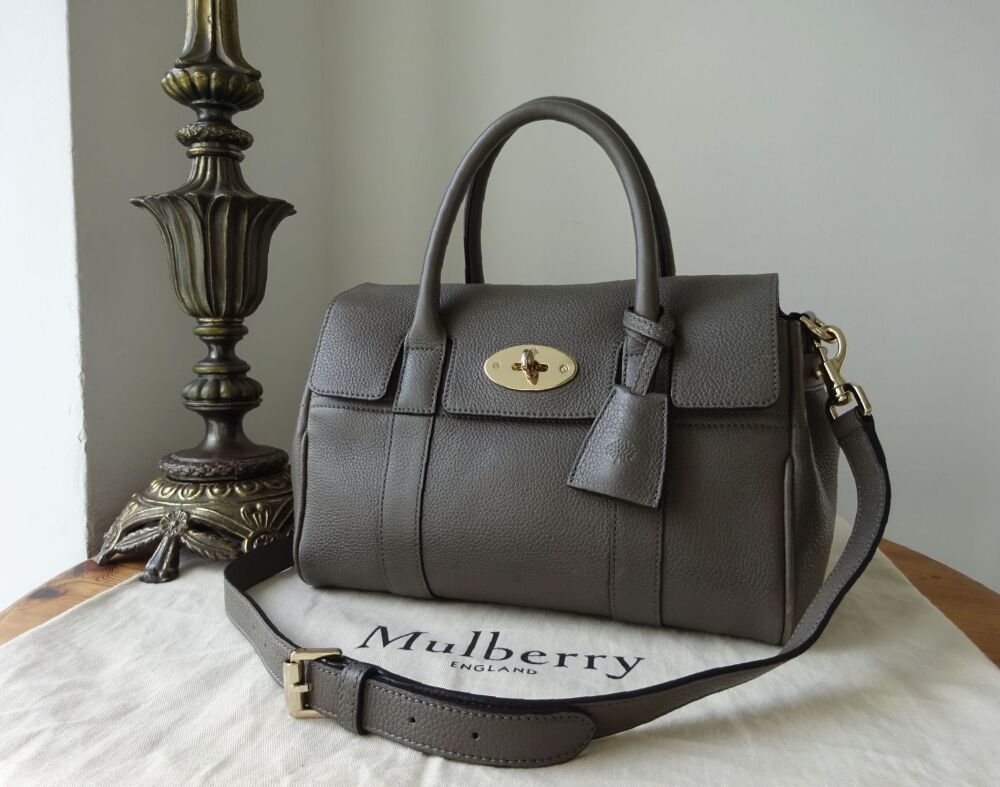 Mulberry Classic Small Bayswater Satchel in Mole Grey Small Classic Grain - SOLD