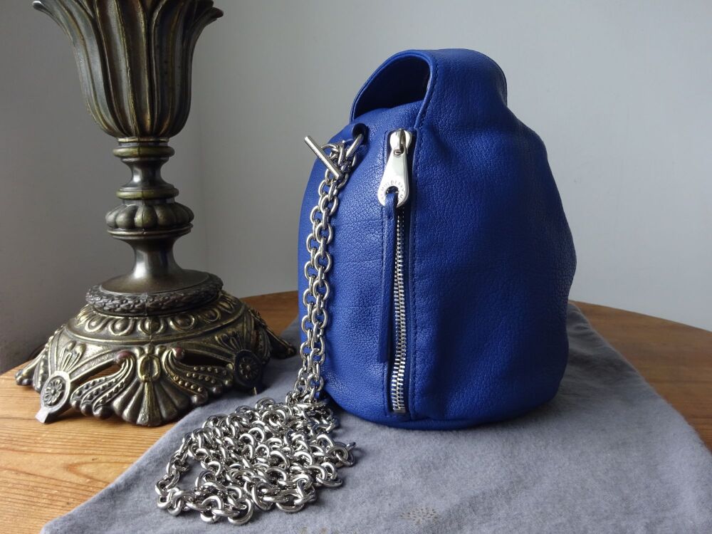 Mulberry Georgia May Jagger Biker Pouch Bag in Sapphire Blue Soft Polished 