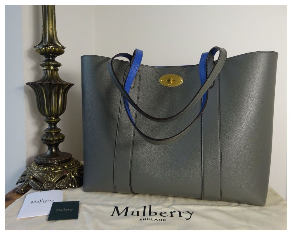 Mulberry Bayswater Tote in Charcoal Small Classic Grain - New