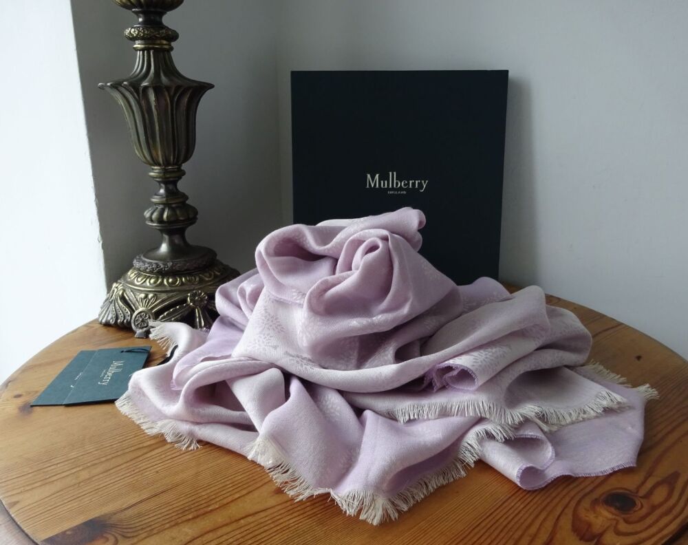 Mulberry Tamara Scarf in Lilac Superfine Cotton New