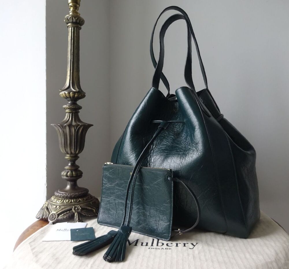 Mulberry Large Millie Tote in Mulberry Green Glossy Calf - SOLD