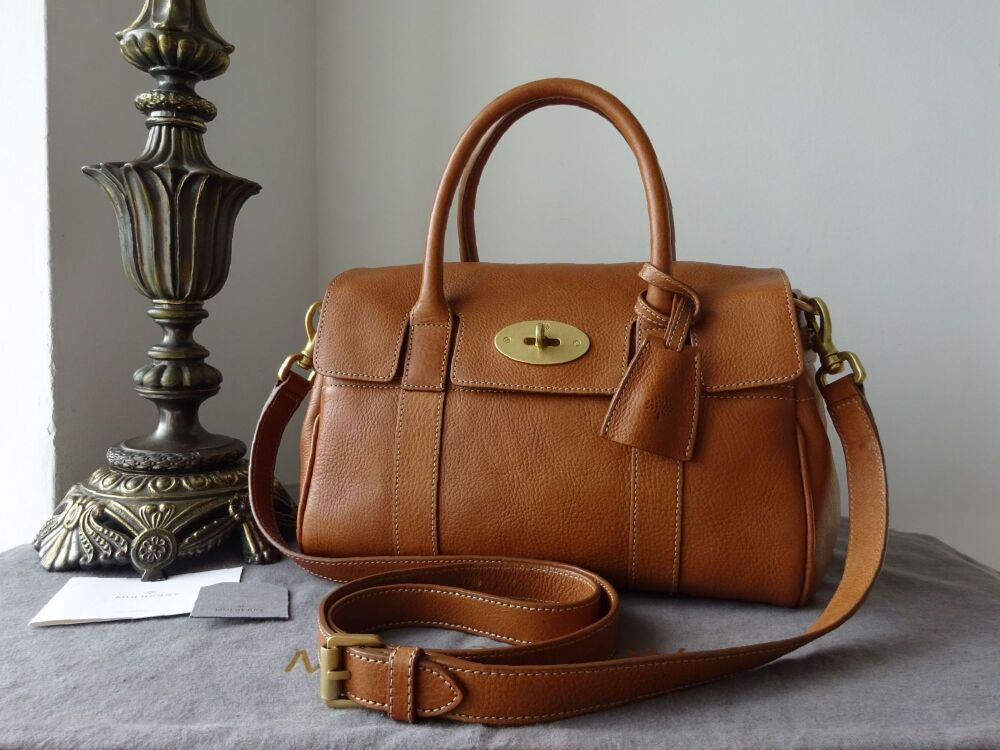 Mulberry Classic Small Bayswater Satchel in Oak Natural Vegetable Tanned Le