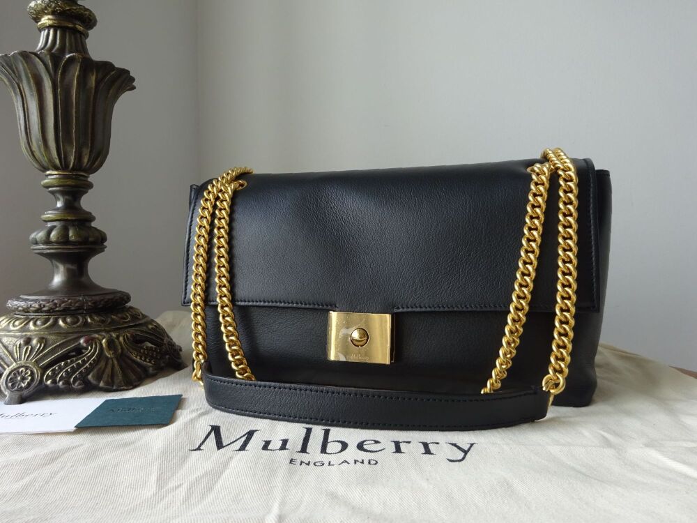 Mulberry Cheyne Shoulder Bag in Black Smooth Calf