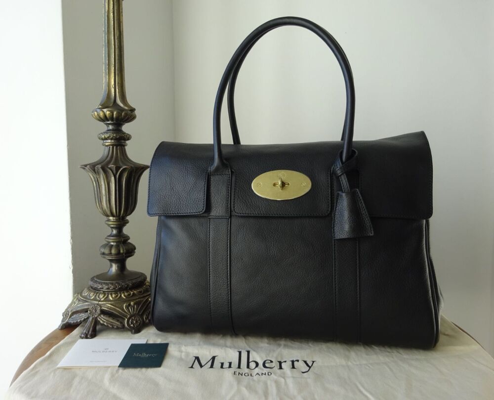 Mulberry Classic Heritage Bayswater in Black Natural Vegetable Tanned Leather - New*