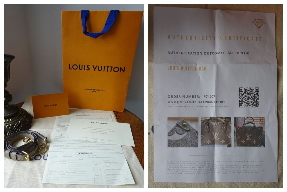 Louis Vuitton OntheGo OTG PM in Tourterelle Crème Monogram Empreinte
