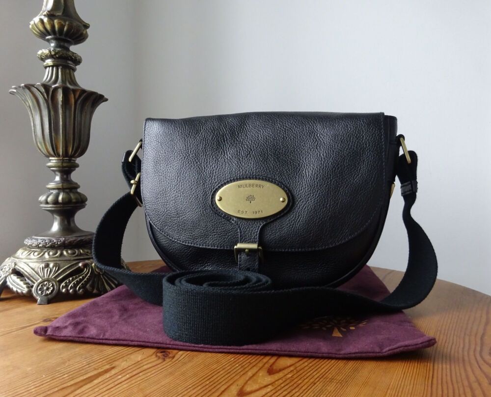 Mulberry Bonnie Saddle Bag Satchel in Black Natural Vegetable Tanned Leather - SOLD