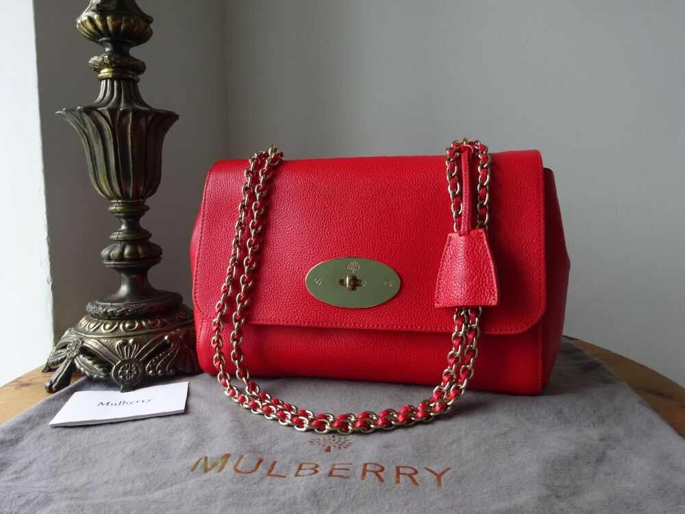 Mulberry Medium Lily Shoulder Bag in Fiery Spritz Small Classic Grain