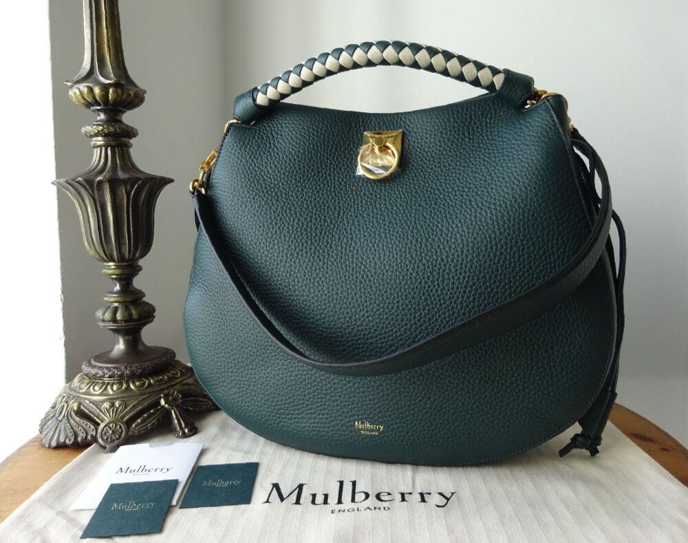 Mulberry Iris Hobo & Braided Top Handle in Mulberry Green & Chalk Heavy Gra