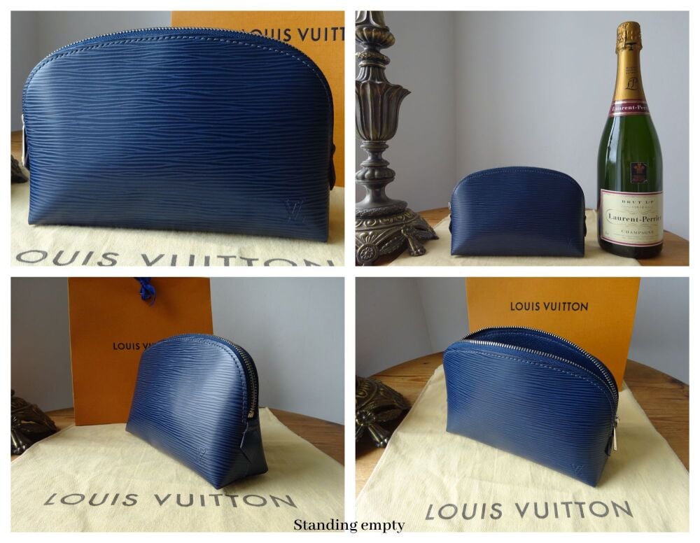 Louis Vuitton Cosmetic Zip Pouch PM in Epi Indigo with Silver Hardware
