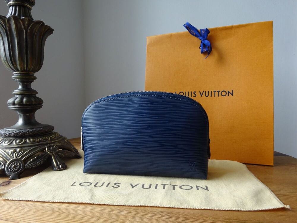 Louis Vuitton Cosmetic Zip Pouch PM in Epi Indigo with Silver Hardware