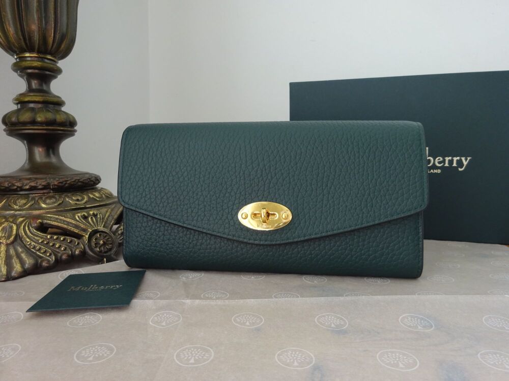 Mulberry Darley Continental Wallet in Mulberry Green Heavy Grain - New*