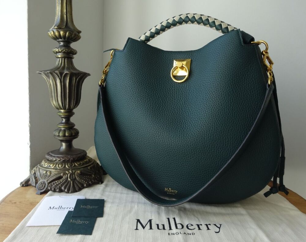 Mulberry Iris Hobo &amp; Braided Top Handle in Mulberry Green Heavy Grain &amp; Cha