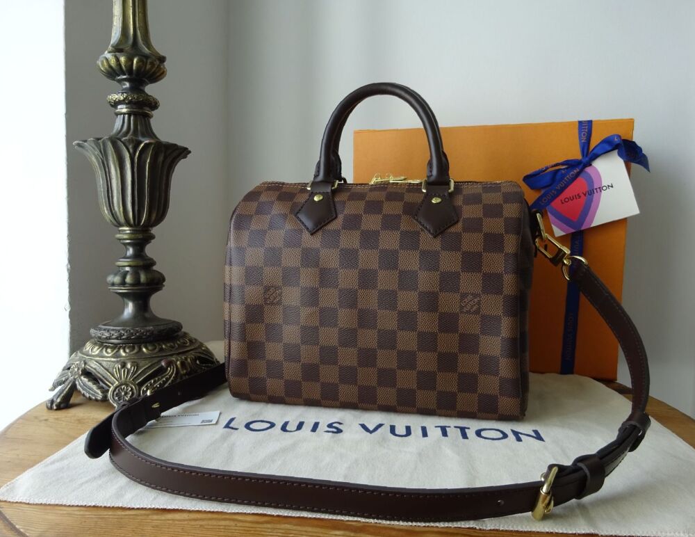 Louis Vuitton Speedy B Bandoulière 25 in Damier Ebene with Multipocket Felt